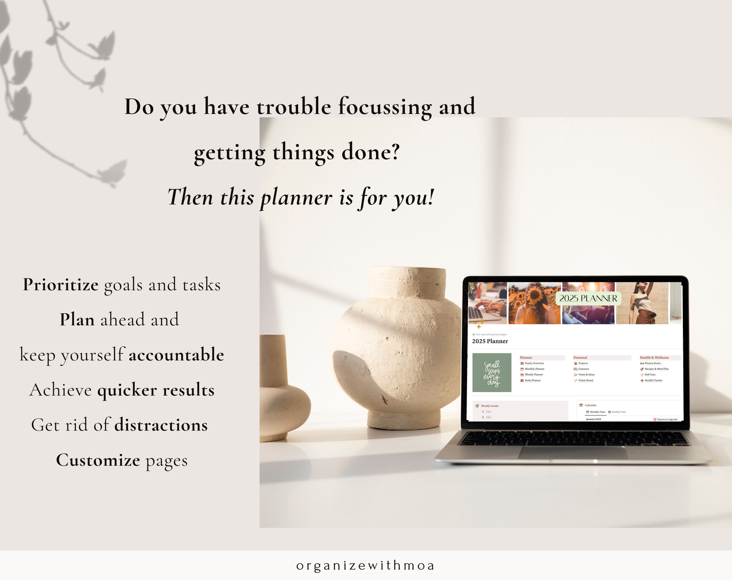 Customizable Notion Template - 2025 Planner